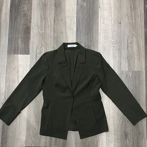 MM Lafleur The Moreland Travel Origami Tech Olive Green Blazer Size 12